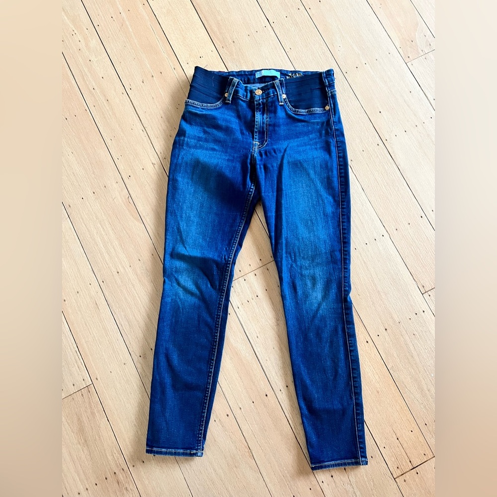 7 FOR ALL MANKIND SECRET FIT BELLY B(AIR) ANKLE SKINNY MATERNITY JEANS